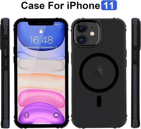 Magnetic for iPhone 13 Case, Compatible with Magsafe, Bumper Military-Grade Protective Cover, Slim Shockproof Anti-Scratch Translucent Matte Men Women Phone Case for iPhone 13 6.1", Orange in Saudi Arabia