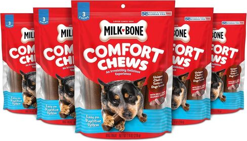 Milk-Bone Comfort Chews, Rawhide Free Dog Treats with Unique Chewy Texture and Real Beef, 16 Chews, Easy on Digestive System in Kuwait