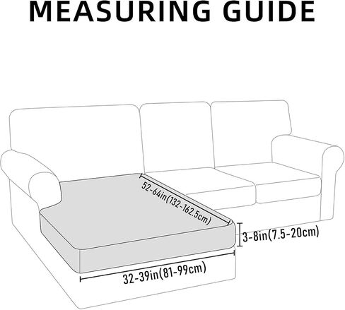 hyha Waterproof Couch Cushion Covers, Washable Sofa Cushion Covers, Stretch Sofa Slipcovers, Thick Jacquard Fabric, Couch Sofa Covers for Pets with Elastic Bottom (3 Cushion Sofa, Beige) in Saudi Arabia