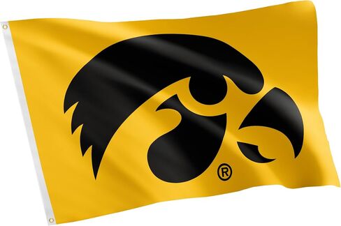 University of Iowa Flag Hawkeyes Flags Banners 100% Polyester Indoor Outdoor 3x5 (Style 1) in Kuwait