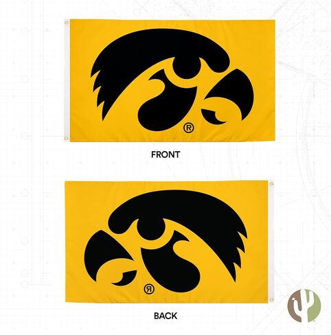 University of Iowa Flag Hawkeyes Flags Banners 100% Polyester Indoor Outdoor 3x5 (Style 1) in Kuwait
