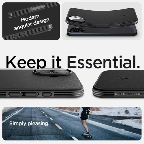 Spigen Essential Sand Blast Designed for iPhone 16 Pro Case (2024) [Military-Grade Protection] - Matte Black in Kuwait