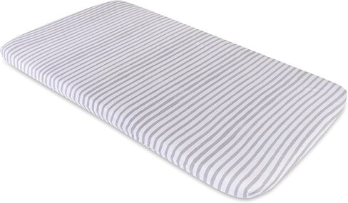 Ely’s & Co. Waterproof Pack and Play/Mini Crib Sheets – All-in-One Mattress Protector and Fitted Playard Sheets – Jersey Cotton – Mauve Pink Splash & Stripes, Baby Girl Nursery Bedding – 2-Pack in Kuwait