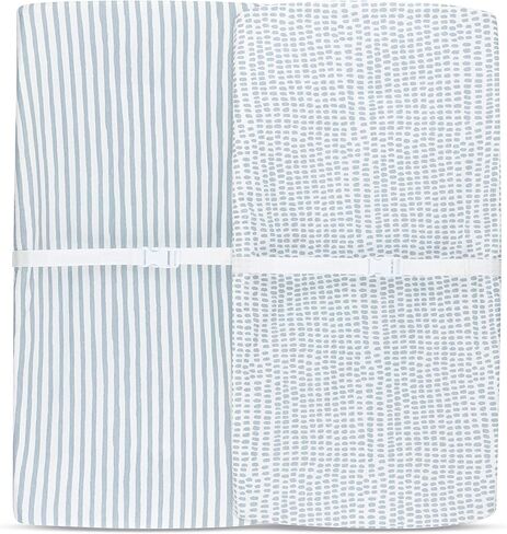 Ely's & Co. Patent Pending Waterproof Crib Sheet | Toddler Sheet no Need for Crib Mattress Pad Cover or Protector I Mauve Pink Splash and Stripes in Saudi Arabia