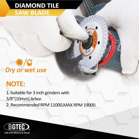 TCT Carbide Wood Saw Blade-BGTEC Wood Cutting Dics, 3pcs 3"/75mm 24T with 10mm Arbor for Angle Grinder to Cutting Wood Plastic. in Kuwait