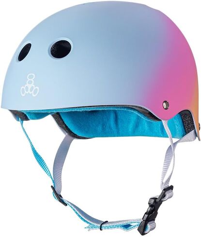 Triple Eight The Certified Sweatsaver Helmet for Skateboarding, BMX, Roller Derby and Roller Skating, White Glossy, L/XL in Kuwait