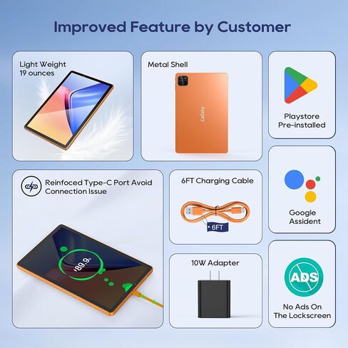 أجهزة لوحية Android 14، معالج ثماني النواة مقاس 10.95 بوصة مع مساحة تخزين 128 جيجابايت، وذاكرة وصول عشوائي 8 جيجابايت، وكابل شحن بطول 6 أقدام، وشحن سريع 10 وات، وبطارية 8000 مللي أمبير في الساعة، ومنفذ Typc-C محدث، ومكبر صوت رباعي، وردي in Saudi Arabia