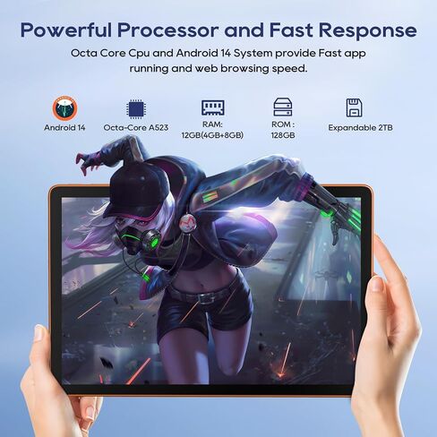 أجهزة لوحية Android 14، معالج ثماني النواة مقاس 10.95 بوصة مع مساحة تخزين 128 جيجابايت، وذاكرة وصول عشوائي 8 جيجابايت، وكابل شحن بطول 6 أقدام، وشحن سريع 10 وات، وبطارية 8000 مللي أمبير في الساعة، ومنفذ Typc-C محدث، ومكبر صوت رباعي، وردي in Saudi Arabia