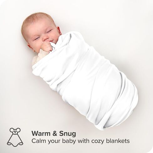 Bare Home Flannel Receiving Blanket, Premium 100% Cotton Flannel Blanket 6-Pack, Hypoallergenic, Gentle on Skin, Warm and Durable (Receiving, Cream) in Saudi Arabia