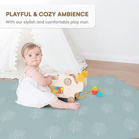 CHILDLIKE BEHAVIOR Baby Play Mat, 6 pcs - Play Pen Tummy Time & Crawling Mat - Play Mat for Baby with 72"x48" Interlocking Floor Puzzle Tiles - Baby Floor Mat for Infants & Toddlers (X-Large, Beige) in Kuwait