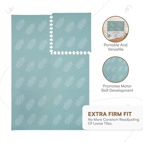 CHILDLIKE BEHAVIOR Baby Play Mat, 6 pcs - Play Pen Tummy Time & Crawling Mat - Play Mat for Baby with 72"x48" Interlocking Floor Puzzle Tiles - Baby Floor Mat for Infants & Toddlers (X-Large, Beige) in Kuwait