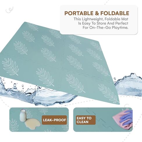 CHILDLIKE BEHAVIOR Baby Play Mat, 6 pcs - Play Pen Tummy Time & Crawling Mat - Play Mat for Baby with 72"x48" Interlocking Floor Puzzle Tiles - Baby Floor Mat for Infants & Toddlers (X-Large, Beige) in Kuwait