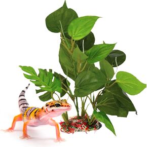 SunGrow Gecko and Snake Tank Artificial Plant, Tall, Hideout & Decor for Reptile, Ball Python, Boa, Lizard