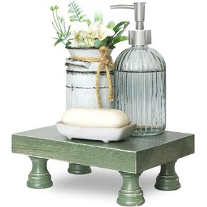 EOSAHR Farmhouse Riser لديكور الغرفة: حامل قاعدة مزخرف لعرض ديكورات منزلك وحامل صابون فريد - صينية منضدة الحمام الريفي وديكور المطبخ (الخشب الطبيعي)
