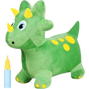INPANY Bouncy Giraffe Hopping Toys for 1 2 Year Old Girl Birthday Gifts, Toddler Plush Hopper, Ride on Inflatable Animal Rubber Bouncer, Outdoor Indoor Jumping Horse Toys for 3 4 Yr Old Boy