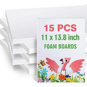 White Poster Board 10Pack, IKAYAS 11x13.8 inch Double-Sided White Foam Core Board, Foam Boards for Crafts, Paintings Prints, Art, Display, Presentation and School Projects 1/5" 5MM Thick