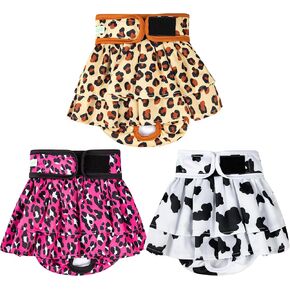 wegreeco Dog Diapers Female (3 Pack), Highly Absorbent Dog Diapers for Female Dogs, Washable Dog Diapers for Dogs in Heat, Incontinence, or Excitable Urination (Morandi, Small)