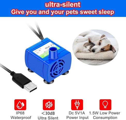 Cat Water Fountain Pump Compatible Motor, for Pet Drinking Fountain Cat Water Dispenser Replacement in Kuwait