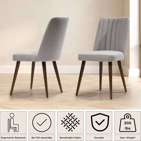 Still Dining Chair Set of 2 Upholstered Performance Fabric Dining Chair Accent Side Chair Dining Room Living Room Bedroom Restaurant Coffee Shop Tool-Free Easy Assembly in Kuwait
