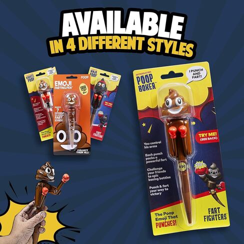 Poop Farting Pen with Punching Arms - Great Stocking Stuffers for Kids - Silly Gifts & Awesome Funny Gifts for Teens - Fun Boxer Gifts for Boys & Girls - Poop Pen That Farts (Ninja) in Kuwait