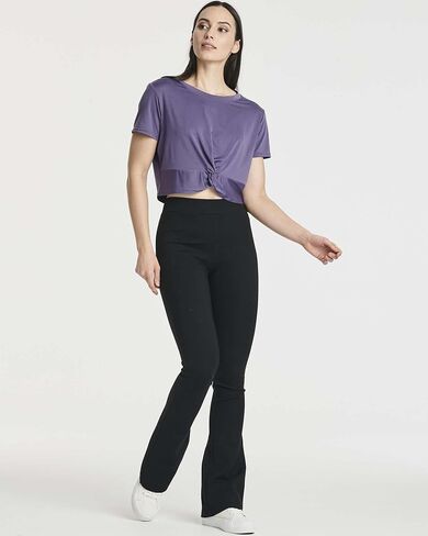 5 Pack: Women's Short Sleeve Twist Front Crop Top Dry-Fit Athletic Crew Neck T-Shirt (Available in Plus) in Saudi Arabia