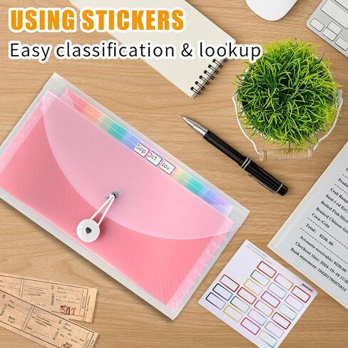 Nicecho Receipt Coupon Organizer, 13 Pockets Small Accordion File Organizer with Labels for Receipt Cards, Bill Business, Coupons Storage, 10.2X 5.1 Inches in Kuwait