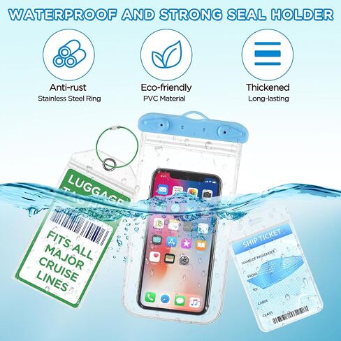29 Pcs Cruise Essentials Kit Must Haves Set Include Cruise Luggage Tags Holder, Cruise Lanyards, Cruise Power Strip, Towel Bands and Clips, Waterproof Phone Bags for All Cruise Lines in Kuwait
