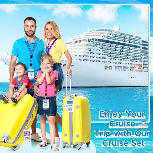 29 Pcs Cruise Essentials Kit Must Haves Set Include Cruise Luggage Tags Holder, Cruise Lanyards, Cruise Power Strip, Towel Bands and Clips, Waterproof Phone Bags for All Cruise Lines in Kuwait