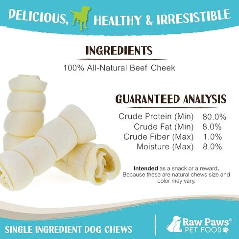 Raw Paws Beef Cheek Rolls for Dogs - 6 inch, 4-ct - Packed in USA - Rawhide Alternative Dog Chews - Free-Range Cow Cheek Rolls for Dogs - Retriever Rolls for Small Dogs to Large Dogs - Dog Beef Cheeks in Kuwait