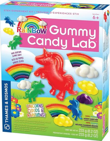 Thames & Kosmos Rainbow Gummy Candy Lab - Unicorns, Clouds & Rainbows! Sweet Science STEM Experiment Kit, Make Your Own Gummy Candies in Cool Shapes & Colors in Kuwait