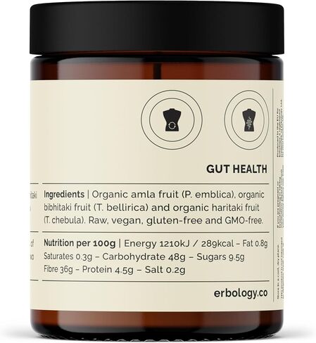 100% Organic Triphala Powder 7.8 oz - Ayurvedic Blend of Amla, Haritaki & Bibhitaki - Gut Health - Straight from Farm in India - Raw, Vegan and Gluten-Free - Non-GMO - No Additives or Preservatives in Kuwait