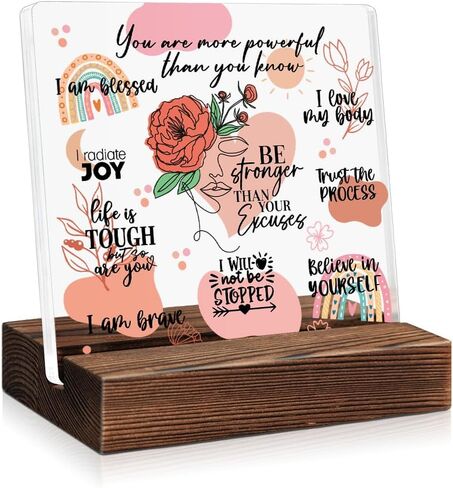 It is Okay to Make Mistakes Funny Acrylic Plaque Sign with Wooden Stand, Mental Health Awareness Gifts, School Counselor Therapy Office Decor, Inspirational Gifts for Women in Kuwait