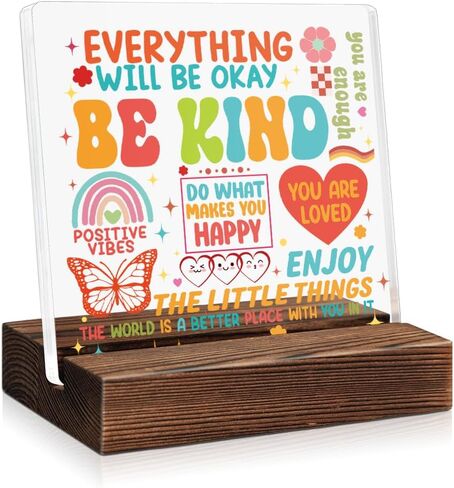 It is Okay to Make Mistakes Funny Acrylic Plaque Sign with Wooden Stand, Mental Health Awareness Gifts, School Counselor Therapy Office Decor, Inspirational Gifts for Women in Kuwait