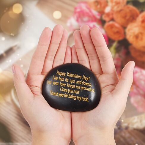 Anniversary Wedding Gifts for Him, Her, Couple Gifts, for Couple, Husband, Wife, Boyfriend or Girlfriend, Engraved Natural Rock Gift with Words. in Saudi Arabia