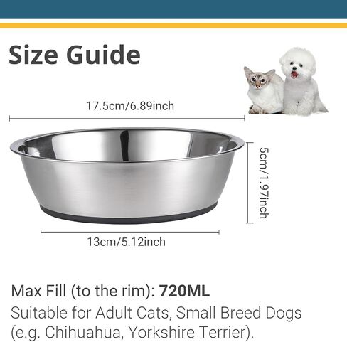 PEGGY11 Lightweight Stainless Steel Dog Bowls - 6 Cup, 2 Pack in Kuwait
