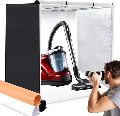 PULUZ Light Box Photography 24x24in, Portable Photo Studio Light Box with 120 LED Lights ＆6 Color backdrops Professional Photography Lighting Tent Kit for Big Product Photography Lightbox in Saudi Arabia