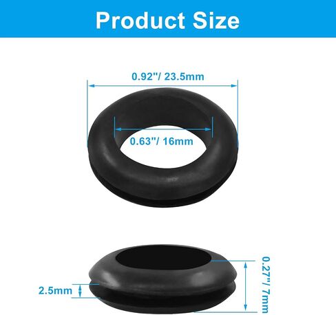 12 Pcs Rubber Grommets, 1-3/8" Inside Diameter 1-1/2" Drill Hole Rubber Wire Grommets for Wire, Firewall, Cables, Plugs in Saudi Arabia