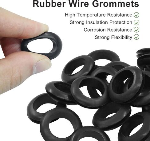 12 Pcs Rubber Grommets, 1-3/8" Inside Diameter 1-1/2" Drill Hole Rubber Wire Grommets for Wire, Firewall, Cables, Plugs in Saudi Arabia