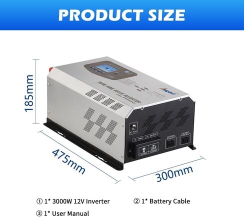 2000W Peak 6000W Pure Sine Wave Inverter, 12v DC to 120V AC Output with Battery AC Charger, Low Frequency Off Grid Solar RV Boat Home System Support Sealed Gel AGM Flooded Lithium Battery in Saudi Arabia
