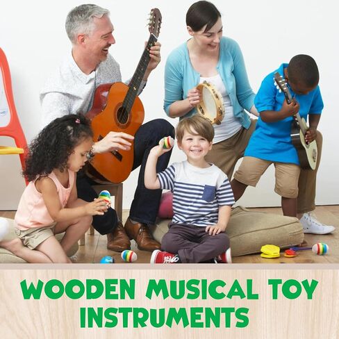ألعاب IPIDIPI TOYS Egg Shakers Maracas للأطفال - 6 عبوات، أدوات قرع موسيقية خشبية طبيعية للأطفال، حشوات للتخزين، هزازات صنع صوت مونتيسوري، Maracas خشبية لتعليم الموسيقى in Kuwait