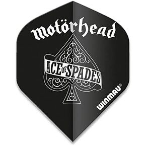 Winmau Motorhead Ace of Spades Rock Legends 100 Micron Strong Standard Dart Flights (3 Sets - 9 Flights)