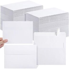 400 Pcs A6 Envelopes 4x6 White Envelopes for Invitations 6.5'' x 4.75 Resealable White Envelopes for Wedding Invitations, Cards, Photos, Bridal Shower, Announcements, Baby Shower, Birthday, RSVP