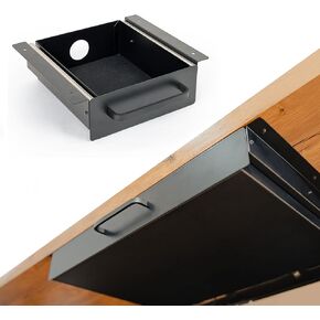 Storage Drawer - Carbon Steel Underdesk Drawer Slide Out, 17.7 x 12 x 4 in, Matte Black - Premium Quality, Ergonomic Organization, Cable Management, Versatile Sizes, Luxe Extras in Kuwait