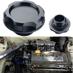 Dewhel Billet Engine Oil Fuel Filler Tank Cap Cover For Honda Acura Civic TL Color Black