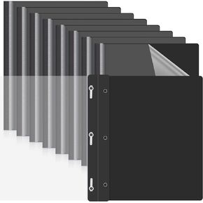 Teling 48 Pcs Clear Front Report Covers with Prongs Plastic Presentation Folders 3 Prong Resume Portfolio Folder for School(Red)