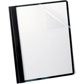 Oxford Linen Clear Front Report Covers, Letter Size, Black, 5 Pack (50406)