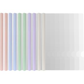 10 Pack Clear Report Covers with Sliding Bars, Letter Size Presentation folders Paper Binder,120 Sheet Capacity, 5 Colors