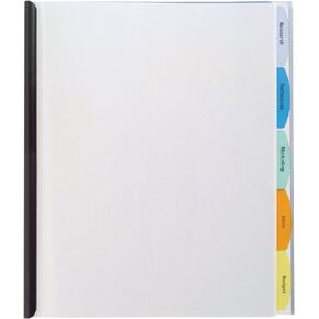 Wilson Jones View-Tab Report Cover, Punchless, 5 Tabs, 20 Sheets, Clear (W55766D)