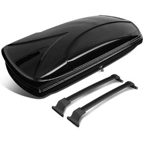 DNA Motoring PT-ZTL-8131-BK Roof Top Cargo Box + Pair Aluminum Cross Bar Compatible with Buick Envision 16-19,Black