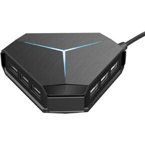 S24 USB Hubs Audio Adapter External Stereo Sound Card with 3.5mm Headphone & Microphone and 6 USB Jack for Windows, Mac, Linux, PC, Laptops, Desktops, PS4 Computer External USB (10-in-1)